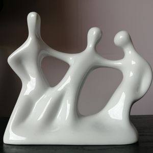 Vintage Figurine Sculpture Naaman Israel Abstract Modern White Glossy Porcelain